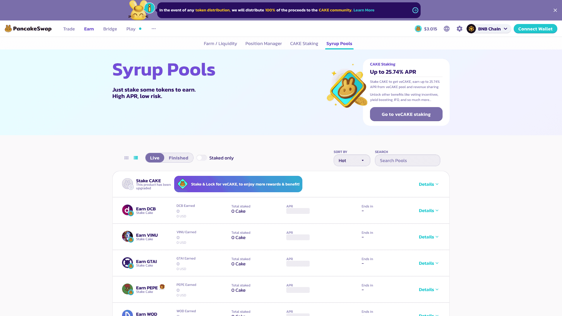 Pancakeswap finance pools