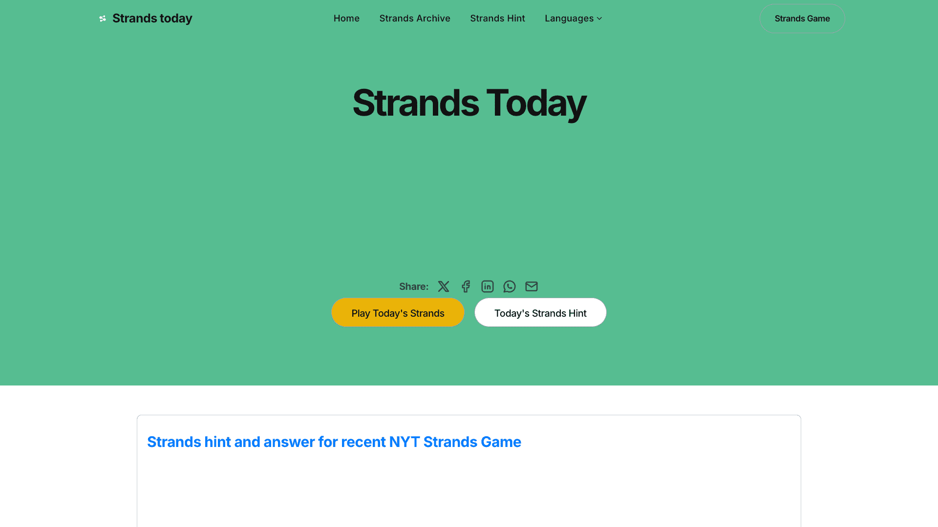 Strands today