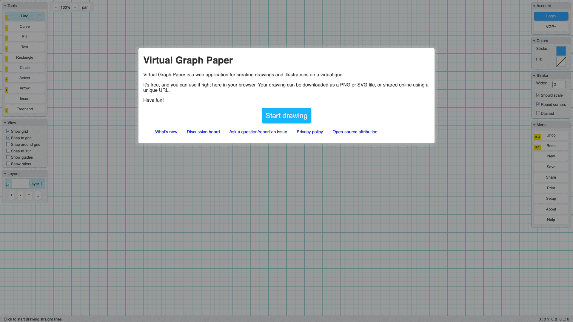 Virtual graph paper